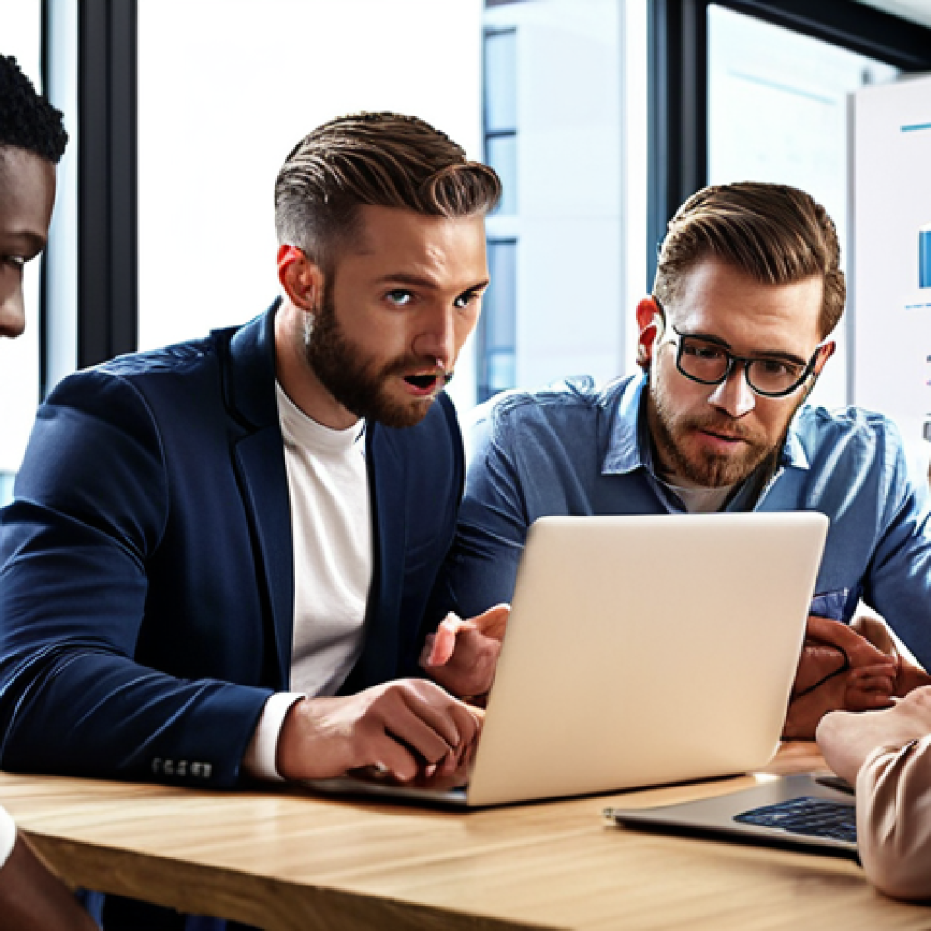 ** A diverse group of people collaborating around a table, reviewing supplier performance data on laptops and tablets. Focus on expressions of teamwork and strategic decision-making. Modern office environment.

**