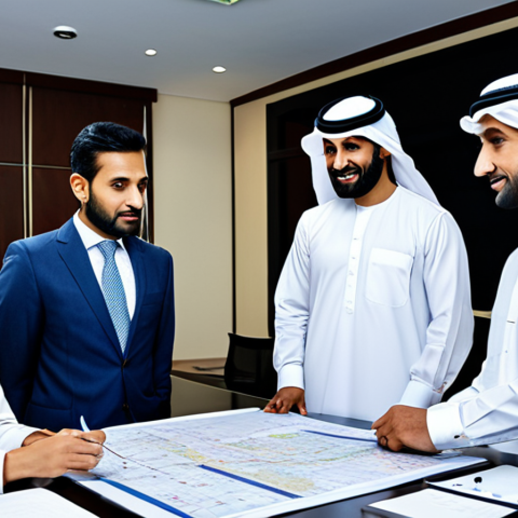 효율적인 자원 배분으로 비즈니스 비용 절감하기 - **Prompt:** "A strategic planning meeting in a modern office in Dubai, UAE. Business professionals a...