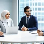 비용 절감을 위한 신규 시장 개발 사례 - **A Global Business Collaboration for Cost-Effective Sourcing**
    An eye-level, medium shot of a d...